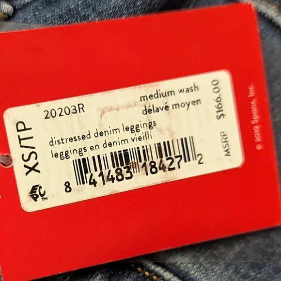 Spanx Distressed Skinny Jeans #20203R XS NEW - Picture 3 of 7